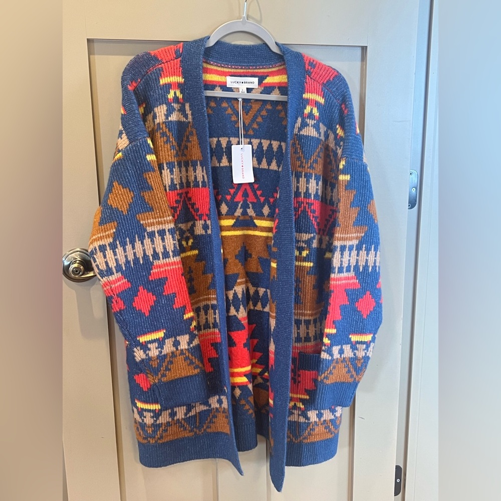 Lucky Brand Women’s Southwest Aztec Cardigan Sweater NWT